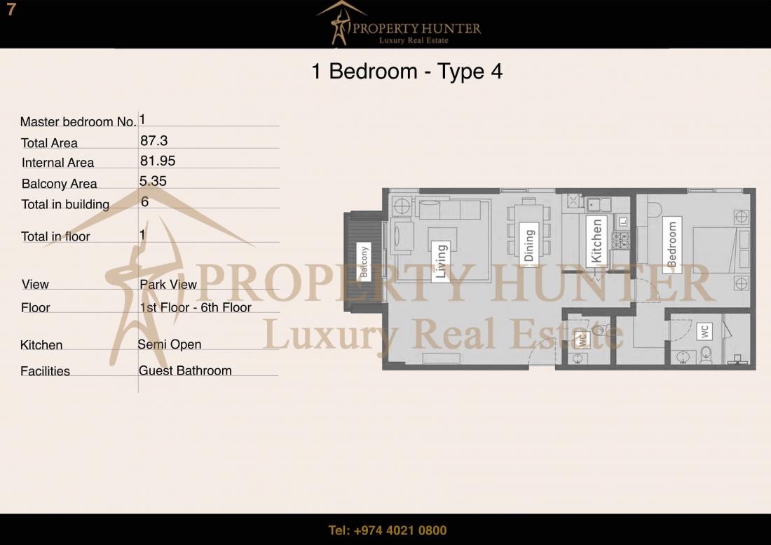 One Bedroom Apartment  by Instalment Payment Plan