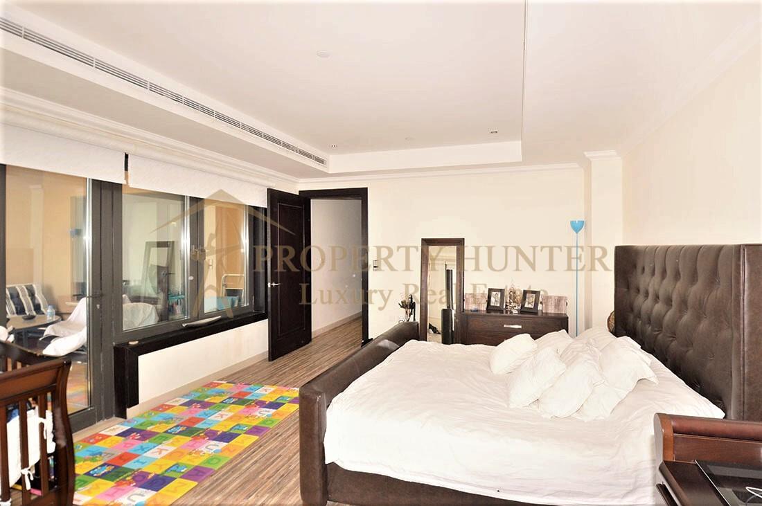 شقة 2 غرف للبيع في اللؤلؤة قطر | اطلالة المارينا والبحر