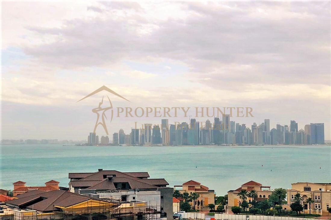 شقة 1 غرفة للبيع في اللؤلؤة قطر اطلالة المارينا والبحر 