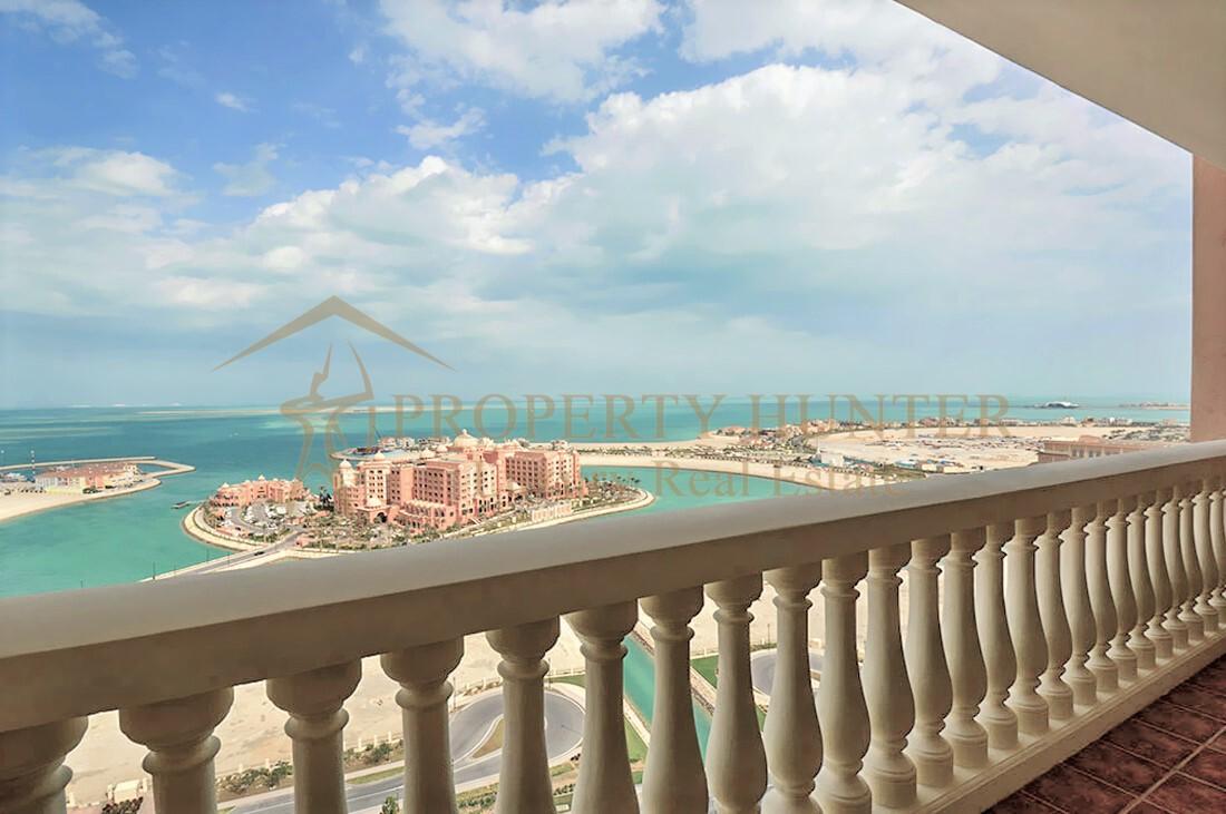 إطلالة على البحر |  شقة 3 غرف للبيع في اللؤلوة قطر 