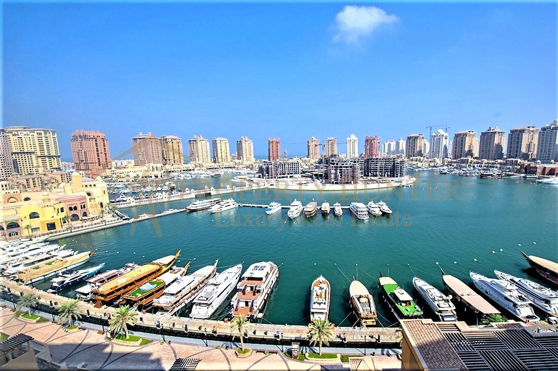 Apartamento de 2 dormitorios con vistas al puerto deportivo en Pearl Qatar