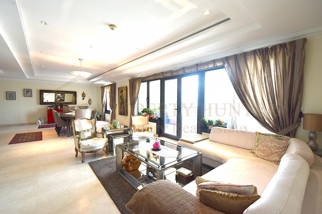 شقة 3 غرف في اللؤلؤة قطر للبيع على البحر 
