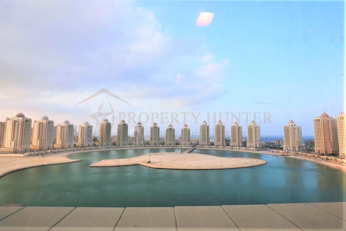 شقة 2 غرف في أبراج المتحدة اللؤلؤة قطر مع اطلالات المارينا والبحر 