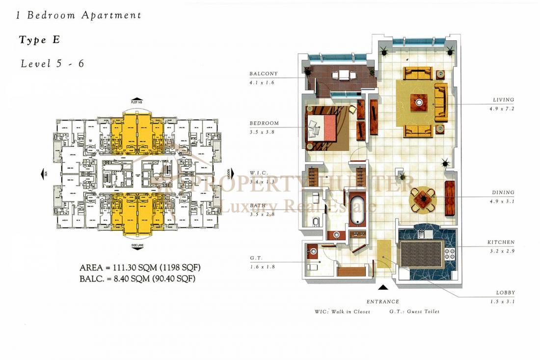 Apartment For Sale in Pear-Qatar 1 Bedroom 
