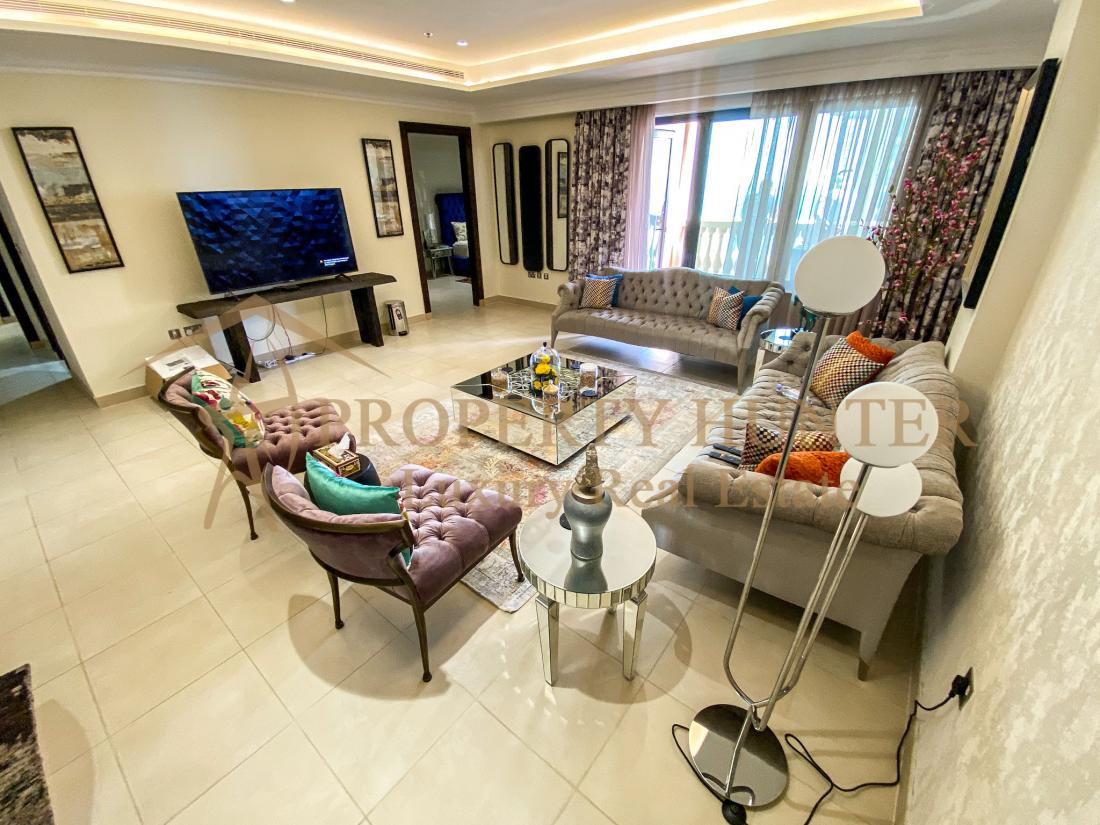 شقة 2 غرف على البحر في اللؤلؤة قطر 